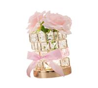 KiBcsLic Lampe Fleur LED sans Fil Lampe D'Ambiance Florale Trois Niveaux D'Éclairage Parfum D'Huile Essentielle Intégré Adaptée Salon Chambre Cade, Rose