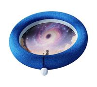 KiBcsLic Lit de Grattage pour Chat Équipé d'un Plateau à Griffes Flanelle Jouet Balle Amusante Base Stable Protection Meubles Convient aux Chats Salon Cadeau, Rond