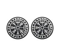 KiBcsLic Lot de 2 écussons Polyvalents En PVC Brodé pour Chapeaux, Gilets et Sacs à Dos, Noir et Blanc