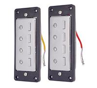 KiBcsLic Lot de 2 Mini Micros Humbucker Principaux de Remplacement pour Basse électrique 4 Cordes, En Plastique et Cuivre, Argent noir