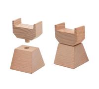 KiBcsLic Lot de 2 Rails de Train Pivotants en Bois, Accessoires de Chemin de Fer Imaginatifs