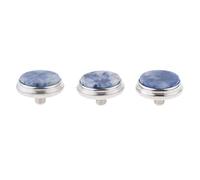 KiBcsLic Lot de 3 Boutons de Trompette, Couvercles de Pistons En Laiton, Alliage D'instrument, Boucle à Pression En Pierre Naturelle, Polis à La Main, Bleu, 1.5x1.5cm