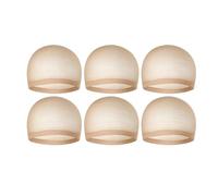 KiBcsLic Lot de 6 bonnets de perruque, bonnets de bas pour perruques, filet à cheveux, bandeau élastique pour femmes et hommes pour les remises de diplômes et, Beige