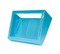 KiBcsLic Mangeoire Lapin Distributeur Support Alimentation Suspendu Facile à Nettoyer Installation Rapide Adapté Aux Lapins Cochons d'Inde Chin, Bleu