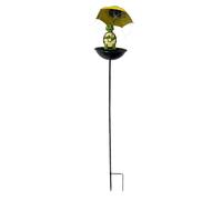 KiBcsLic Mangeoire Solaire pour Oiseaux, décoration de Jardin à énergie Solaire, en Fer Tenant Un Parapluie, éclairage de Chemin pour Lampe de pelouse,