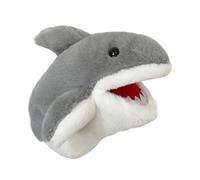KiBcsLic Marionnette Animale Requin Jouet Peluche Gant Interactif Souple Bouche Articulée pour Préhension Adapté à Cadeau Fête Éducation Maison, Gris
