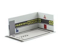 KiBcsLic Mini Parking Lot Décor Miniature Parking Maquette Automobile Vitrine Support Garage Diorama en PVC Écologique Adapté à Exposition Bureau Maison, 32168 Blanc