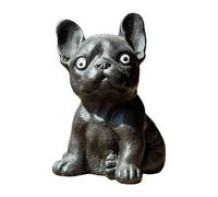 KiBcsLic Mini Statuette Française, Petite Sculpture, Animal de Compagnie, Décoration de Bureau, Figurine de Chien Miniature pour étagère, Noir