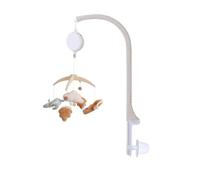 KiBcsLic Mobile avec Peluches En Tissu Mobile Lit Doux Jouet pour Nouveau-Nés, Ensemble De Support En Plastique Éléphant En Velours De Cristal