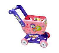 KiBcsLic Modèle de Mini-caddie pour Une Expérience Interactive de Supermarché pour Enfants, Rose avec Boîte de Couleur