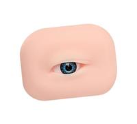 KiBcsLic Modèle d'œil en silicone professionnel, flexible, multi-usage, aide à la pratique du maquillage, réutilisable, Bleu à Droite
