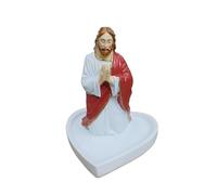 KiBcsLic Organisateur de Bijoux Plateau Rangement Coffret Résine Statuette Prière Convient Au Cadeau Chambre Salle D'Exposition, Jésus Petit