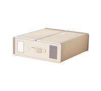 KiBcsLic Organisateur de Draps Boîte de Rangement Literie Pliable avec Fermeture Éclair Etiquettes Amovibles en Tissu Oxford Convient au Rangement Domestique, Beige