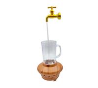 KiBcsLic Ornement de Table Aquatique avec Éclairage Dynamique Fontaine Décorative pour Bureau et Salon Lumineux pour Ambiance Apaisante Matériau Résis, Robinet En or