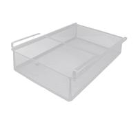 KiBcsLic Panier Coulissant Suspendu, Panier en Maille Fixé aux Étagères, Support de Placard, Organisateur de Tiroir pour Le Rangement à Domicile, L Blanc