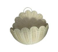 KiBcsLic Panier Mural Tressé, Organisateur pour Petits Objets, Boîte de Rangement Effet Rotin, Panier Mural pour Porte D'entrée, Fruits, Jouets, L