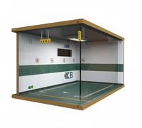 KiBcsLic Parking Miniature Éclairé Panneaux Acryliques Garage Miniature 1:24 Anti-Poussière Boîte Vitrine Acrylique pour Collectionneurs, Modèle De Garage B Vert, Orientation Gauche
