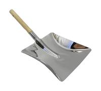 KiBcsLic Pelle de Cheminée Pelle Carrée Pelle de Jardinage Pelle à Main En Acier Inoxydable avec Poignée Bois Ergonomique pour Nettoyage de Cendres Entretien D, Grand