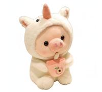 KiBcsLic Peluche Bubbles Tea Pig Habillée en Costume Créatif Animalier Poupée Enfant Figurine de Bureau Gai Jouet Doux Adaptée pour Fille Couple Collectionneur Cadeau Bureau, 25CM, Licorne