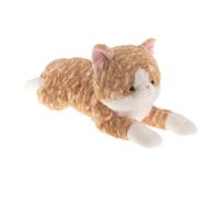 KiBcsLic Peluche Chat Cadeau pour Enfants Compagnon de Jouet à Câliner Animal Doux En Matériau Moelleux Convenable pour Anniversaires Noël pour Filles E, Bande Jaune
