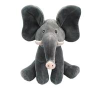 KiBcsLic Peluche Éléphant Jouet Chantant Interactif Musical Animal en Coton Oreilles Mobiles Développement de L'Éveil Adapté Aux Enfants Décoration de Chambre, Oreilles Grises