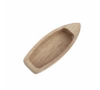 KiBcsLic Petit Canoë En Bois Peut Flotter Pirogue Miniature pour Bassin Design Rustique Petite Embarcation En Bois pour Modélistes, Bonsaï, S Canoë Asymétrique