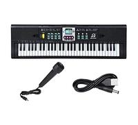KiBcsLic Piano Numérique Clavier 61 Touches Instrument Musique Clavier Électronique Orgue Électrique Fonction USB Adapté aux Enfants