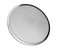 KiBcsLic Pizza Écran de Cuisson Plateau Four Aluminium Grille Pizza Assiette Fine Ronde En Métal pour Ventilation Optimale Adaptée à La Maison Restauran, argent, 15 pouces