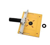 KiBcsLic Plaque D'Insertion Table Bricolage Aluminium Bancs Menuiserie Accessoire Défonceuse Plaque Réglable Convient pour Contrôle Bois Atelier Construction, avec support