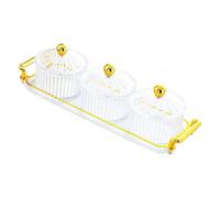 KiBcsLic Plateau Divisé Dried Fruit avec Plusieurs Compartiments pour Tri des Fruits Secs Plateau à Snacks avec Couvercle Hermétique Boîte de Stockage Alimenta, 3 Grilles