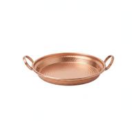 KiBcsLic Poêle En Cuivre avec Poignées Robuste Poêle Ronde Plate Multi-Usages Ustensile pour Cuisiniers, Cuisine, Moyen 24CM