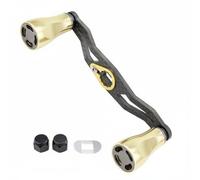 KiBcsLic Poignée de Moulinet de Pêche Poignée Levier Manivelle Poignée Bras Bouton Roulement Fibre de Carbone Bouton Alliage Confort Tournant Compatibilité 8x5mm 7x4mm pour Bateau Jetée, Or Thé