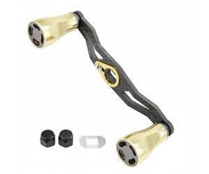 KiBcsLic Poignée de Moulinet de Pêche Poignée Levier Manivelle Poignée Bras Bouton Roulement Fibre de Carbone Bouton Alliage Confort Tournant Compatibilité 8x5mm 7x4mm pour Bateau Jetée, Or Thé