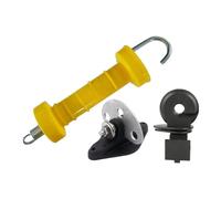 KiBcsLic Poignée de Portail de Clôture Électrique avec Isolateur et Ancrage Composant en PP Métal Pièce Remplaçable pour Protection Sécurisée Adaptée à, Jaune