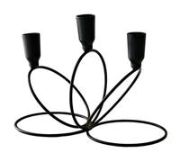 KiBcsLic Porte-Bougie à 3 Bras en Métal Design Européen Adapté Aux Repas Romantiques et Aux Événements Spéciaux, Noir