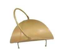 KiBcsLic Porte-bûches En Métal, Râtelier à Bois, Accessoire de Cheminée avec Poignée, Panier à Bûches Décoratif, or