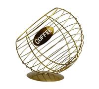 KiBcsLic Porte-capsules à Café, Porte-capsules Expresso, Panier de Rangement Robuste et Moderne pour Comptoir, Idéal pour Les Cafés et Les Hôtels, Or 20cmx20cm