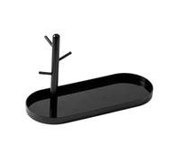 KiBcsLic Porte-clés, Plateau à Bijoux, décoration, Organisateur Suspendu, présentoir à Bijoux Moderne, Plateau à clés pour Colliers, bagues, Boucles, Noir Unique