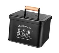 KiBcsLic Porte-dosettes de Lessive avec Boîte de Rangement En Métal et Design Campagnard, Noir
