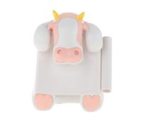 KiBcsLic Porte-mémos Vache Distributeur de Notes Repositionnables Support Stylo Statuette Animal en Résine Robuste avec Base Antidérapante Adaptée à la, Rose