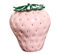 KiBcsLic Pot à Thé de Rangement Céramique Couvercle Fraise Étanchéité Optimale Style Créatif Convient pour Maison Exposition Bureau, Rose