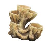 KiBcsLic Pot de Fleurs Souche d'arbre Vase Décoratif Statue Figurine Jardinière Multifonctionnelle pour Mini Plantes Adapté pour Un Cadeau d'anniversaire et L, Rouge