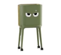 KiBcsLic Poubelle 16L à Couvercle Press Top Bac à Ordures Grande Ouverture Seau Multifonction avec roulettes Distributeur de Déchets Adaptée à La Cuisine Salon, Vert