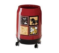 KiBcsLic Poubelle de Cuisine Conteneur à Ordures Mobile Seau à Déchets Roulettes Silencieuses Double Bac Motif Oiseaux et Fleurs Rétro Matériau Pp Adapté, Open S Red