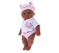 KiBcsLic Poupée Bébé Africaine de 30 Cm (12 Pouces) pour Petite Fille, Cadeau d'anniversaire Ou de Noël - Rose