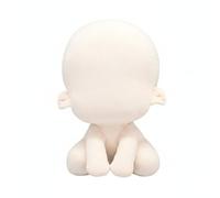 KiBcsLic Poupée en Peluche Visage Absent Moelleuse Poupée Humanoïde en Tissu Blanc Cassé, Corps Nu - Corps Dodu De 20cm