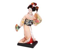 KiBcsLic Poupée Geisha Figurine Décorative Ornement Japonais Statuette de Collection Poupée Faite Main avec Finition Peinte Convenable pour Le Salon et La Bibl, Style G