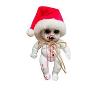 KiBcsLic Poupée Hantée Macabre Objet Décor Halloween en PVC Robuste pour Maisons Hantées Fêtes Scénarios Effrayants, Père Noël Garçon Grand