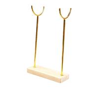 KiBcsLic Présentoir à Bijoux Support de Rangement Cylindrique Porte-Bracelet Organisateur de Montres et Présentoir de Vente Fabriqué en Bois Naturel et en Mét, Couche Unique 20 Cm