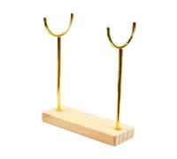 KiBcsLic Présentoir à Bijoux Support de Rangement Cylindrique Porte-Bracelet Organisateur de Montres et Présentoir de Vente Fabriqué en Bois Naturel et en Mét, Couche Unique 15 Cm